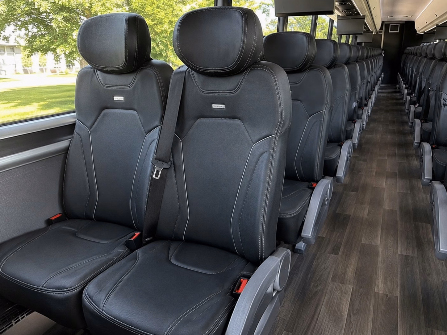 56 passenger charter bus interior
